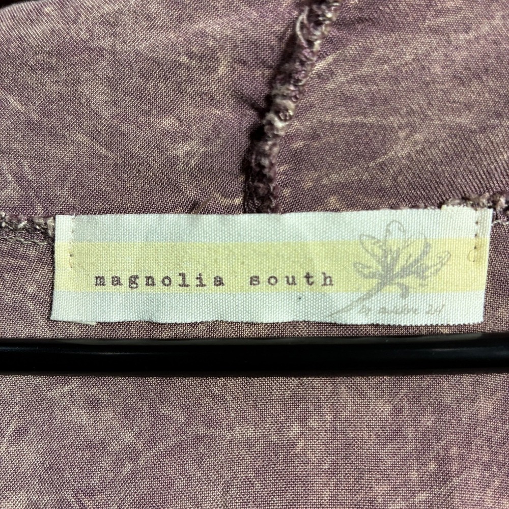 Magnolia South Mineral Wash Open Front Longline Vest Purple Lagenlook Size L - Picture 6 of 6